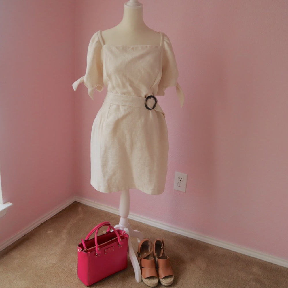 River Island Tie Sleeve Mini Dress with Belt